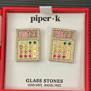 Piper K Gold Calculator Earrings